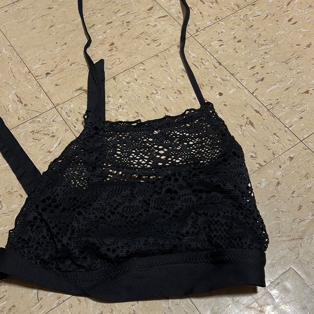 Black bikini top with mesh